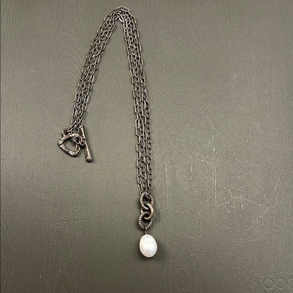 Silpada Silver and White Pearl Necklace